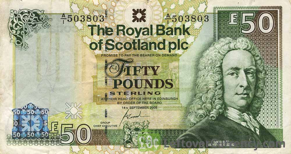 The Royal Bank of Scotland plc 50 Pounds - exchange yours today