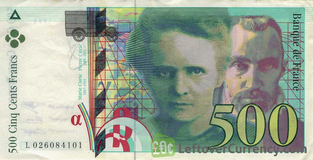 500 French Francs (Pierre and Marie Curie) - exchange yours today