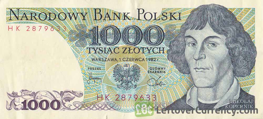 1000 old Polish Zloty banknote Nicolaus Copernicus - Exchange yours