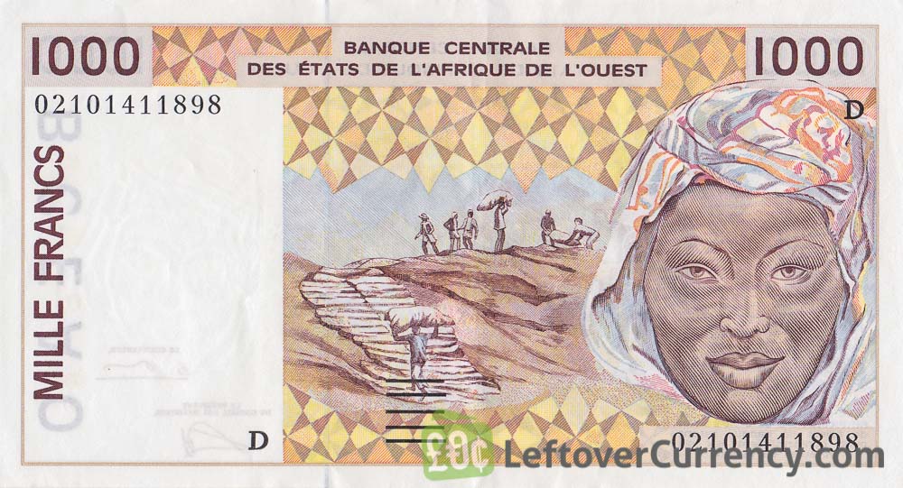 AFRICA CENTRE Lots of 2 notes Reproductions 5000 & 10000 Francs 