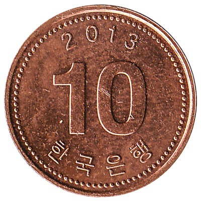 SOUTH KOREA SET 3 COINS 10 50 100 WON COMPLETED 2010-1012 UNC