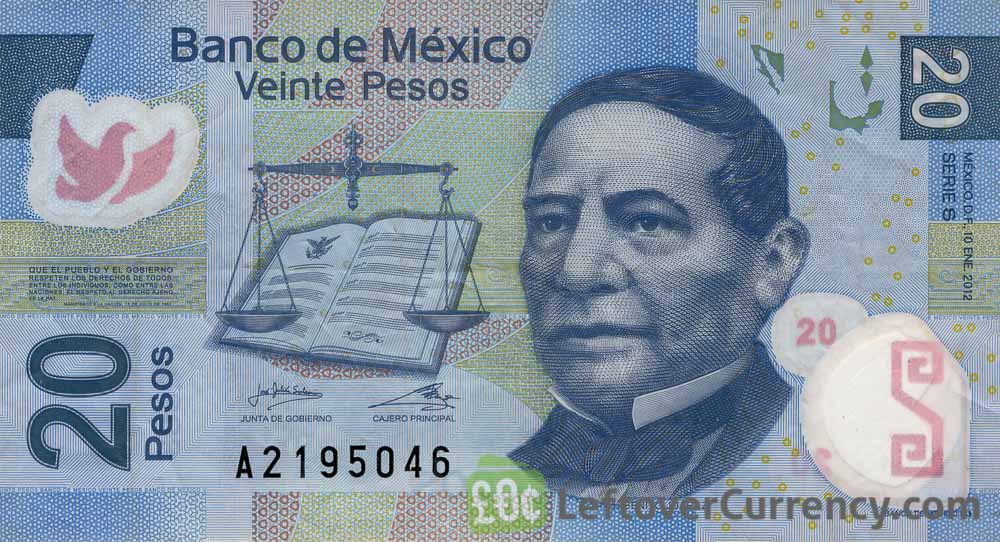 XF CONDITION MEXICO 20 PESOS P 54 