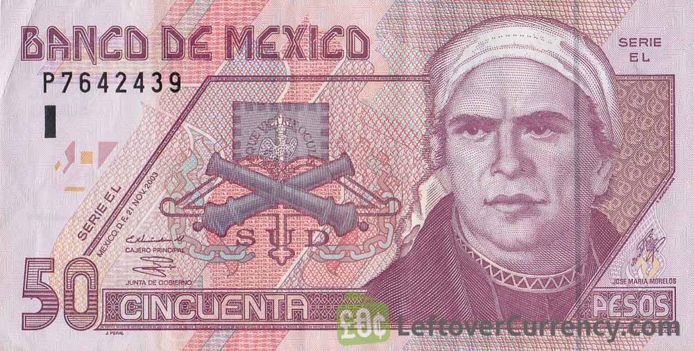 50 Pesos Bank Note from Mexico 