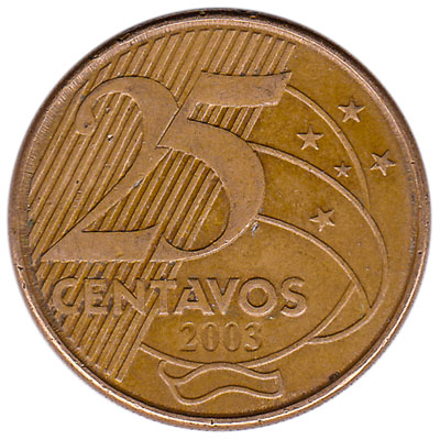 2 NICE COINS from BRAZIL 5 & 25 CENTAVOS BOTH DATING 2013 