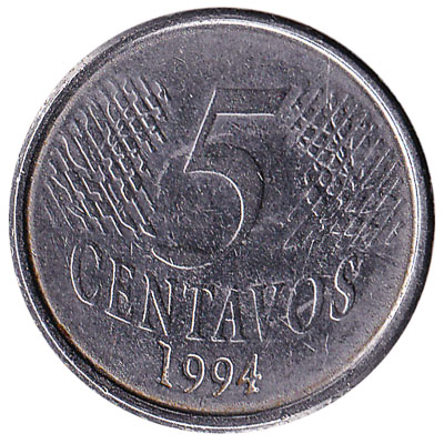 Brazil set of 5 coins 1 real+50+25+10+5 centavos Price for one set 
