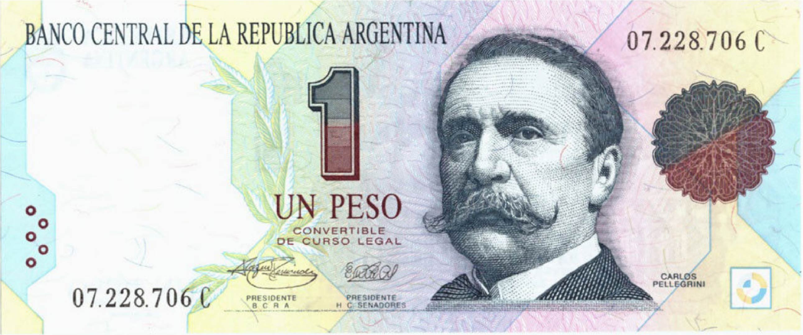 1 Argentine Peso banknote (Carlos Pellegrini) Exchange for cash