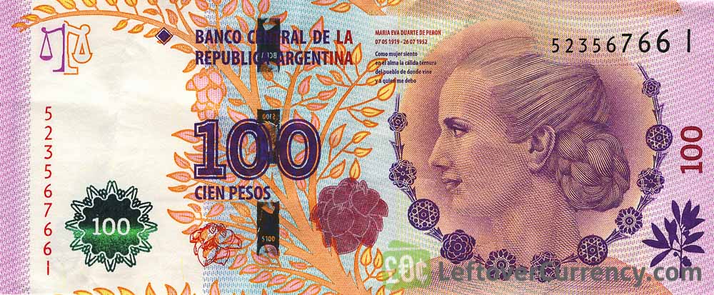 Eva Peron K  series .See scan. Argentina   2014  UNC  100 Pesos Bank Note