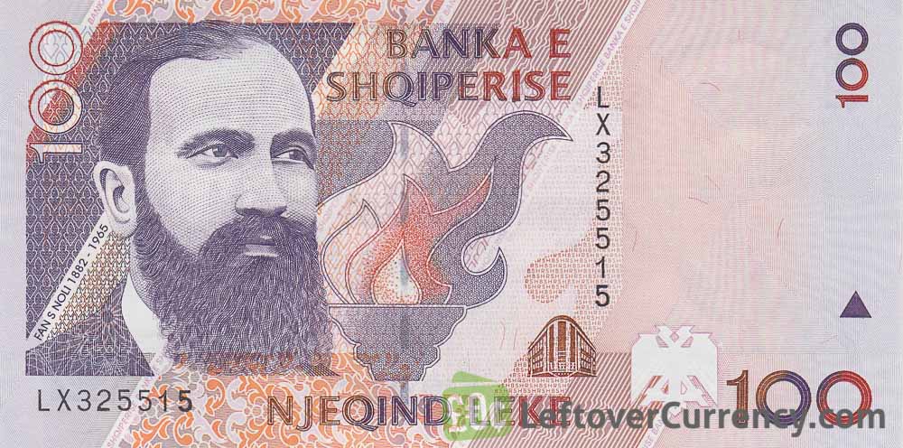 100 Albanian banknote (Fan S Noli) Exchange yours for cash