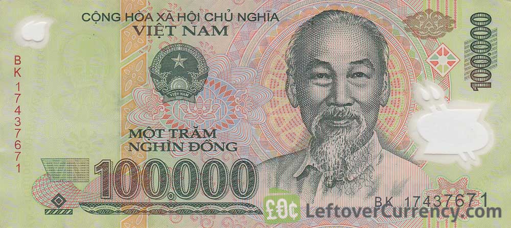 500,000 VND Banknotes Cir Vietnam 100000 x 5 = 500000 Dong Bank Note