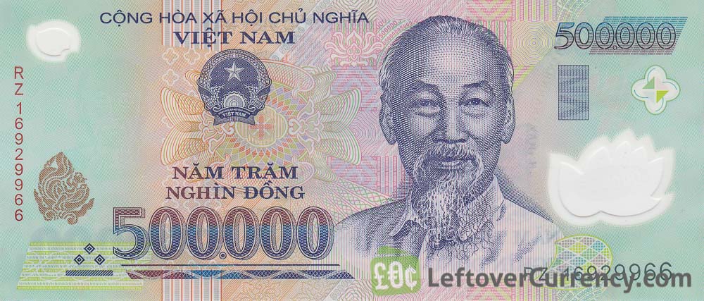 1 000 000 VIETNAM DONG 2 X 500000 500k Vnd Banknotes Bank Note 