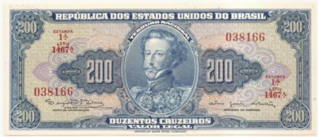 BRAZIL 200 CRUZEIROS P-199 1981 PRINCESS ISABEL UP SIDE DOWN UNC CURRENCY NOTE 