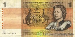 1 Australian Dollar banknote - Commonwealth of Australia obverse accepted for exchange