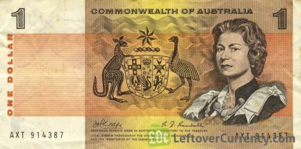 1 Australian Dollar banknote - Commonwealth of Australia obverse accepted for exchange