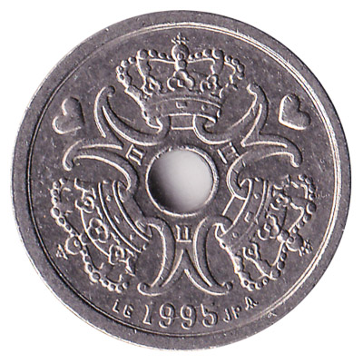 1 Danish krone coin reverse accepted for exchange