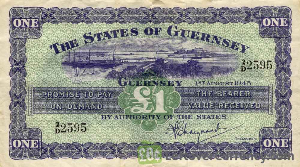 1 Guernsey Pound banknote - Guernsey seal obverse accepted for exchange