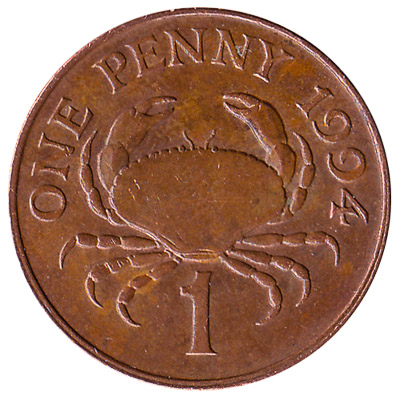 1 Penny coin Guernsey obverse accepted for exchange