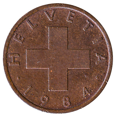 1 rappen coin Switzerland
