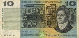 10 Australian dollars banknote Commonwealth of Australia obverse accepted for exchange