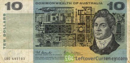 10 Australian dollars banknote Commonwealth of Australia obverse accepted for exchange