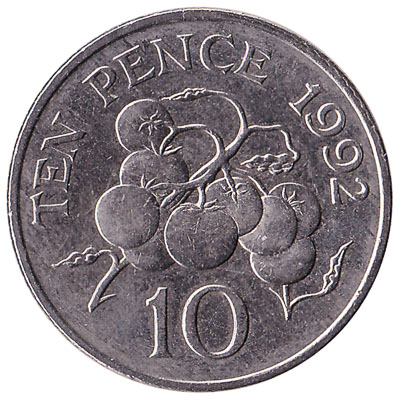 10 Pence coin Guernsey obverse accepted for exchange