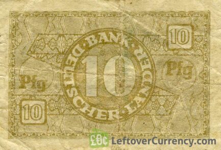 10 Pfennig banknote Germany - Bank Deutscher Länder reverse accepted for exchange