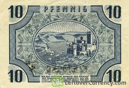10 Pfennig banknote Germany - Rheinland-Pfalz 1947 reverse accepted for exchange