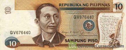 10 Philippine Peso banknote - Mabini obverse accepted for exchange