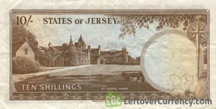 10 Shillings banknote Jersey - St. Ouen's Manor reverse accepted for exchange