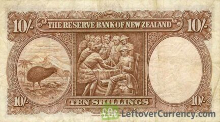 10 Shillings banknote New Zealand - James Cook reverse accepted for exchange