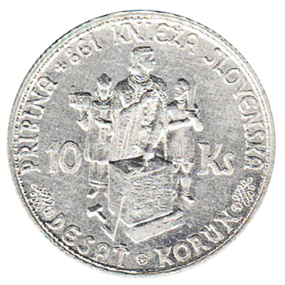 10 Slovak koruna coin silver accepted for exchange