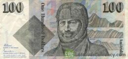 100 Australian Dollars banknote - Sir Douglas Mawson obverse accepted for exchange