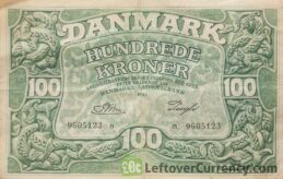 100 Danish Kroner banknote 1944-1963 issue obverse