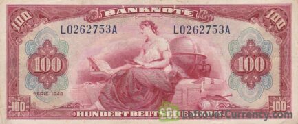100 Deutsche Marks banknote (Bank Deutcher Länder 1948) obverse