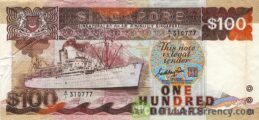 100 Singapore Dollars - Ships series obverse accepted for exchange