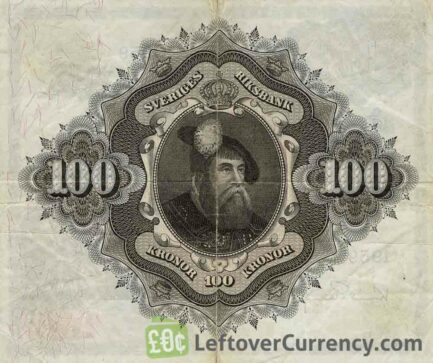 100 Swedish Kronor banknote - Svea reverse accepted for exchange