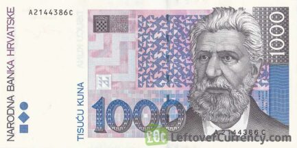 1000 Croatian Kuna banknote (Ante Starcevic) obverse accepted for exchange