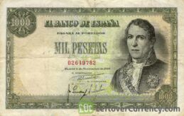 1000 Spanish Pesetas banknote - Ramon de Santillan obvers accepted for exchange
