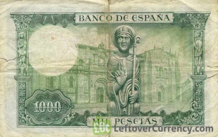 1000 Spanish Pesetas banknote - San Isidoro reverse accepted for exchange