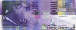 1000 Swiss Francs banknote - Jacob Burckhardt - 8th Series obverse accepted for exchange