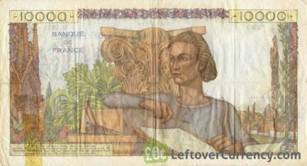 10000 French Francs banknote - Génie Français reverse accepted for exchange