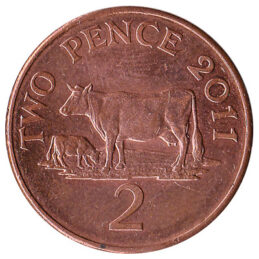 2 Pence coin Guernsey obverse accepted for exchange