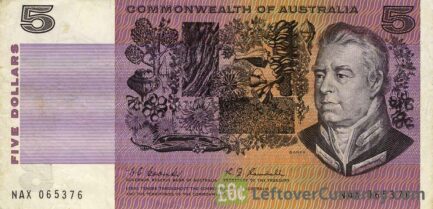 5 Australian Dollars banknote - Commonwealth of Australia obverse accepted for exchange