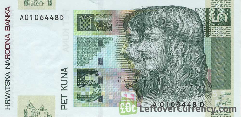 5 Croatian Kuna banknote