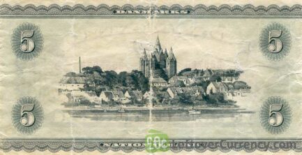 5 Danish Kroner banknote - Bertel Thorvaldsen reverse accepted for exchange