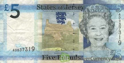 5 Jersey Pounds banknote series 2010 obverse accepted for exchange