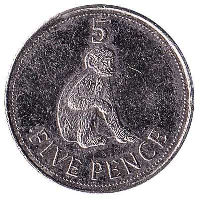 5 Pence coin Gibraltar obverse accepted for exchange