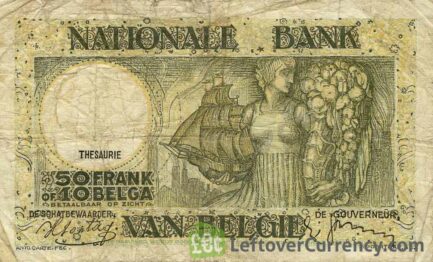 50 Belgian Francs Treasury banknote - Anto-Carte reverse accepted for exchange