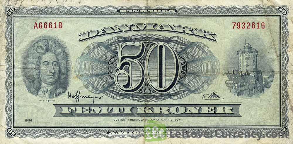 50 Danish Kroner banknote - Ole Romer obverse accepted for exchange