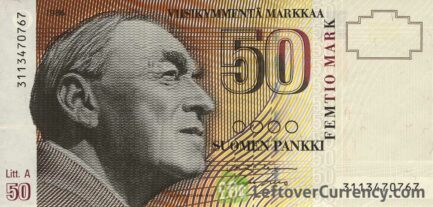 50 Finnish Markkaa banknote - Alvar Aalto obverse accepted for exchange
