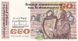 50 Irish Pounds banknote - Turlough O'Carolan obverse accepted for exchange